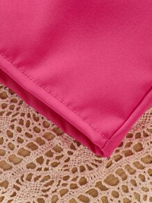 嬰兒荷葉邊翻蓋口袋腰帶連身短褲 - 粉色 - 查看 6