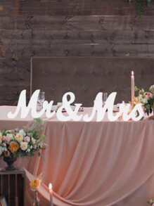 3 chiếc bánh Topper bằng gỗ, đồ họa chữ cái hiện đại Trang trí bánh hàng đầu cho tiệc cưới - trắng - Xem 2