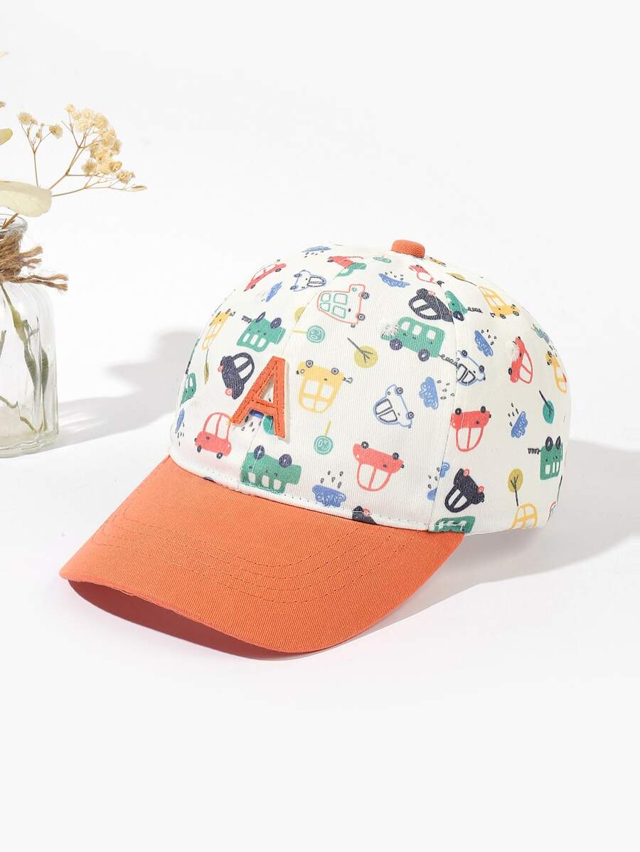 1pc Toddler Kids Cartoon Car Print Cute Baseball Cap - Multicolor - View 1