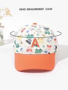 1pc Toddler Kids Cartoon Car Print Cute Baseball Cap - Multicolor - View 4