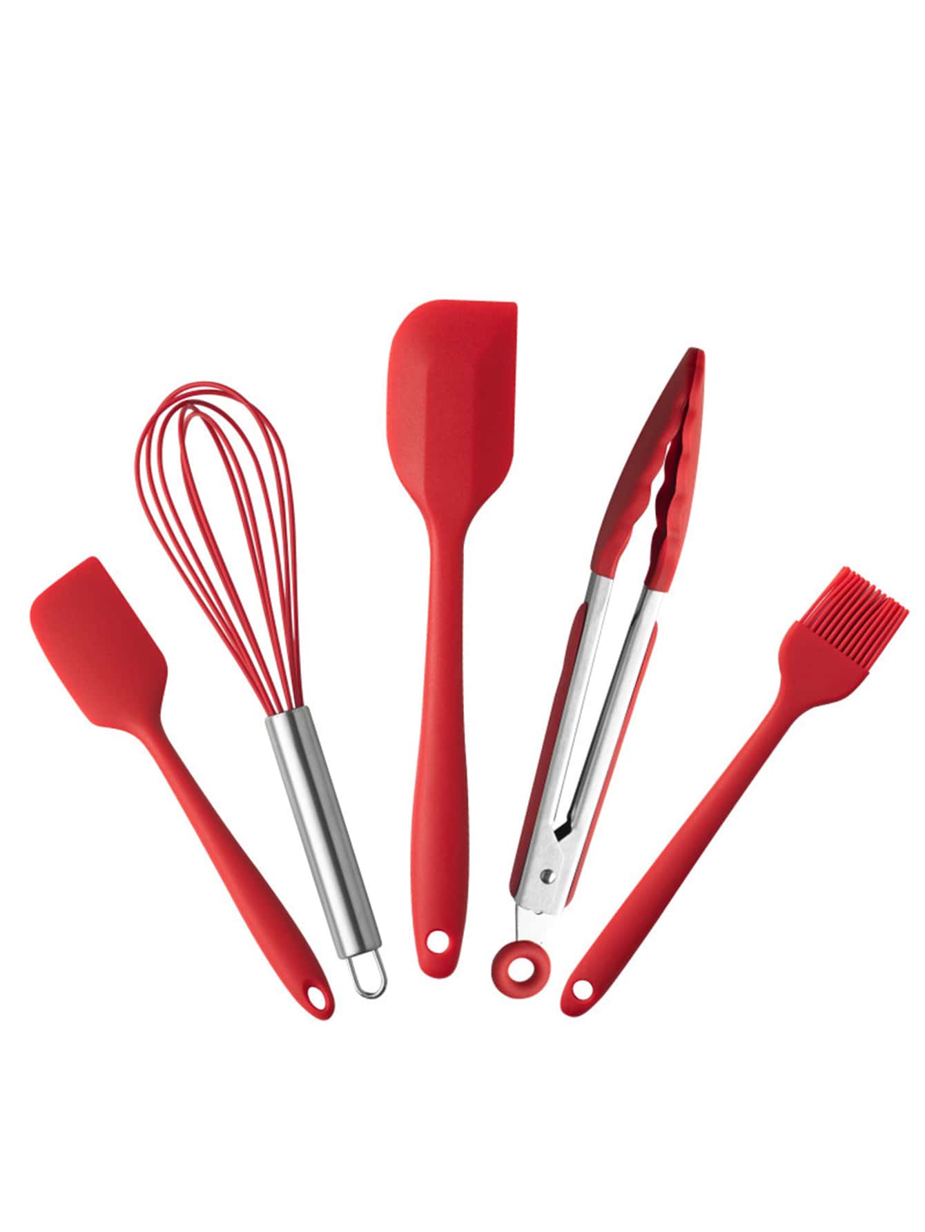 Set de utensilios de cocina de silicona de 5 piezas - Rojo - Ver 1