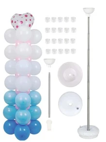 1 bộ Giá đỡ bóng bay bằng hợp kim nhôm, Giá đỡ bóng bay tối giản cho bữa tiệc - trắng - Xem 1