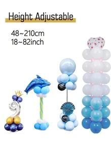 1 bộ Giá đỡ bóng bay bằng hợp kim nhôm, Giá đỡ bóng bay tối giản cho bữa tiệc - trắng - Xem 4