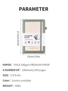 1 Công cụ lập kế hoạch đồ họa chữ cái có dây thun, Công cụ lập kế hoạch sinh viên di động đơn giản - Hồng - Xem 3