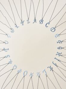 1入組字母吊墜項鍊 - 銀色 - 查看 1