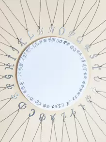 1套字母圖案圓形吊墜項鍊和耳釘 - 銀色 - 查看 1