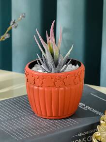 1 pc PE wazon na kwiaty, modernistyczny kwiatowy wzór biały wazon na kwiaty do domu