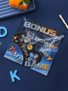 20pcs Gamepad & Letter Graphic Disposable Napkin - Multicolor - View 1