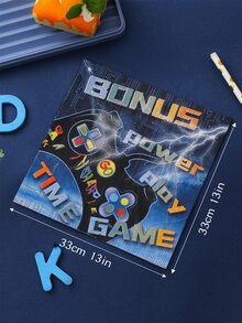 20pcs Gamepad & Letter Graphic Disposable Napkin - Multicolor - View 3