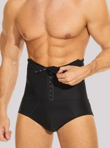 Men Hook And Eye Active Underwear - Black - View 3