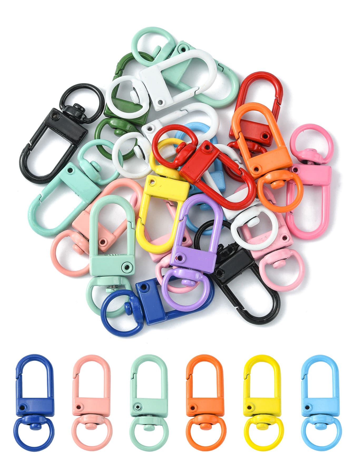 20 cái/bộ Hợp kim phun sơn Móc khóa xoay Móc cài Không chứa Cadmium & Không chứa Niken & Không chì Màu hỗn hợp Ngẫu nhiên Màu hỗn hợp Kẹp tôm hùm Tự làm Phụ kiện trang sức - Nhiều màu - Xem 1