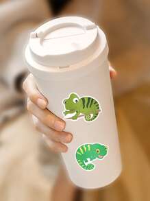 60pcs Cartoon Lizard Pattern Assorted Sticker, Cute Multi-purpose DIY Craft At Home Sticker