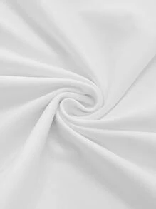 1pc White Chair Slipcover, Minimalist Polyester Dining Chair Cover For Party - White - View 5