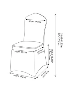 1pc White Chair Slipcover, Minimalist Polyester Dining Chair Cover For Party - White - View 3