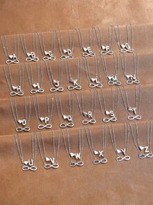 1 pieza Tobillera versátil minimalista de moda con decoración de corazón, letra, símbolo del infinito de doble capa, estilo casual nuevo adecuado para mujeres para uso diario, fiestas, banquetes, citas, como regalo