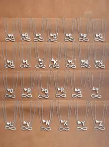 1 pieza Tobillera versátil minimalista de moda con decoración de corazón, letra, símbolo del infinito de doble capa, estilo casual nuevo adecuado para mujeres para uso diario, fiestas, banquetes, citas, como regalo