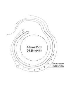 4 cái/bộ Đĩa & Rhinestone Trang Trí Vòng Eo Chuỗi - Bạc - Xem 7