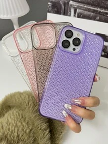 Rhinestone Decor Anti-fall Phone Case - Clear - View 1