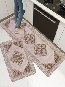1入組幾何樣式廚房復古滌綸廚房地墊 - 彩色 - 查看 4