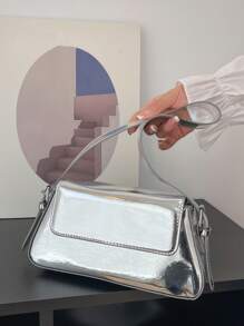 Metallic Bag Medium Silver Funky - Silver - View 3