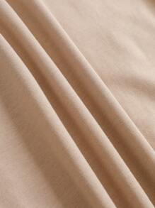 SHEIN LUNE Plus Plants And Letter Graphic Tee - Apricot - View 4