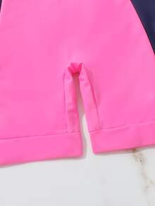 Chicas Bañador una pieza con estampado de letra con cremallera delantera - Multicolor - Ver 4