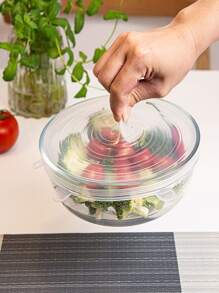 6pcs/set Silicone Food Cover, Minimalist Clear Food Cover For Kitchen - Clear - View 5