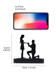 1pc Iron Candle Stand, Romantic Figure Design Candle Holder For Wedding - Black - View 3