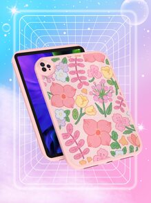 淡粉色夏季 1 件粉色美丽花朵图案平板电脑保护壳兼容华为 Matepad 10.4 英寸内置 360 度加厚防震皮革 Ipad 10.2 英寸保护壳 - 彩色 - 查看 2