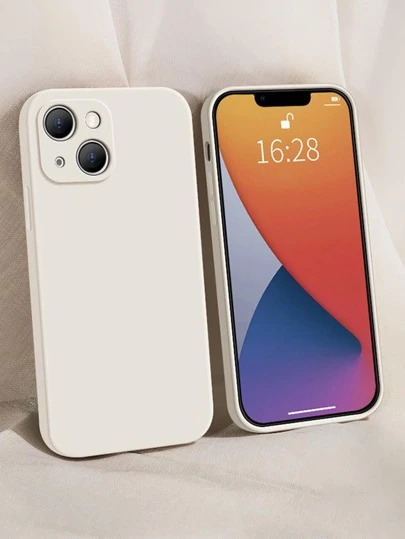 1pc White Phone Case For I Phone 15 Pro Max, Silicone Case Feeling Protection Case For I Phone14 Plus.