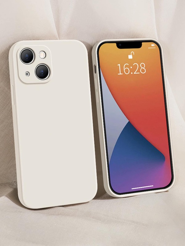 Apple Basic Phone Cases 1pc White Phone Case Compatible With IPhone 15 Pro Max, Silicone Case Feeling Protection Case Compatible With IPhone14 Plus.