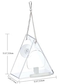 1pc Triangle Clear Bird Feeder For Parrot For Food Feeding - Clear - View 3