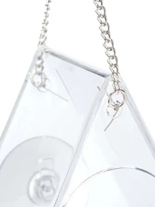 1pc Triangle Clear Bird Feeder For Parrot For Food Feeding - Clear - View 4