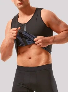 Top Deportivo De Hombres Con Cremallera, Ropa De Gimnasio Para Hombres - Negro - Ver 5