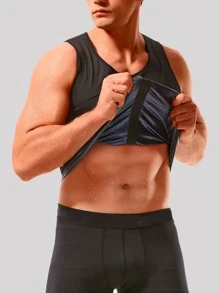 Top Deportivo De Hombres Con Cremallera, Ropa De Gimnasio Para Hombres - Negro - Ver 6