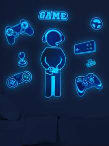 Cái/bộ PVC Dán Tường Tay Cầm Chơi Game & Hình Đồ Họa Phát Sáng Trong Bóng Tối Decal Dán Tường Cho Trang Trí Tường Nhà - Nhiều màu - Xem 4