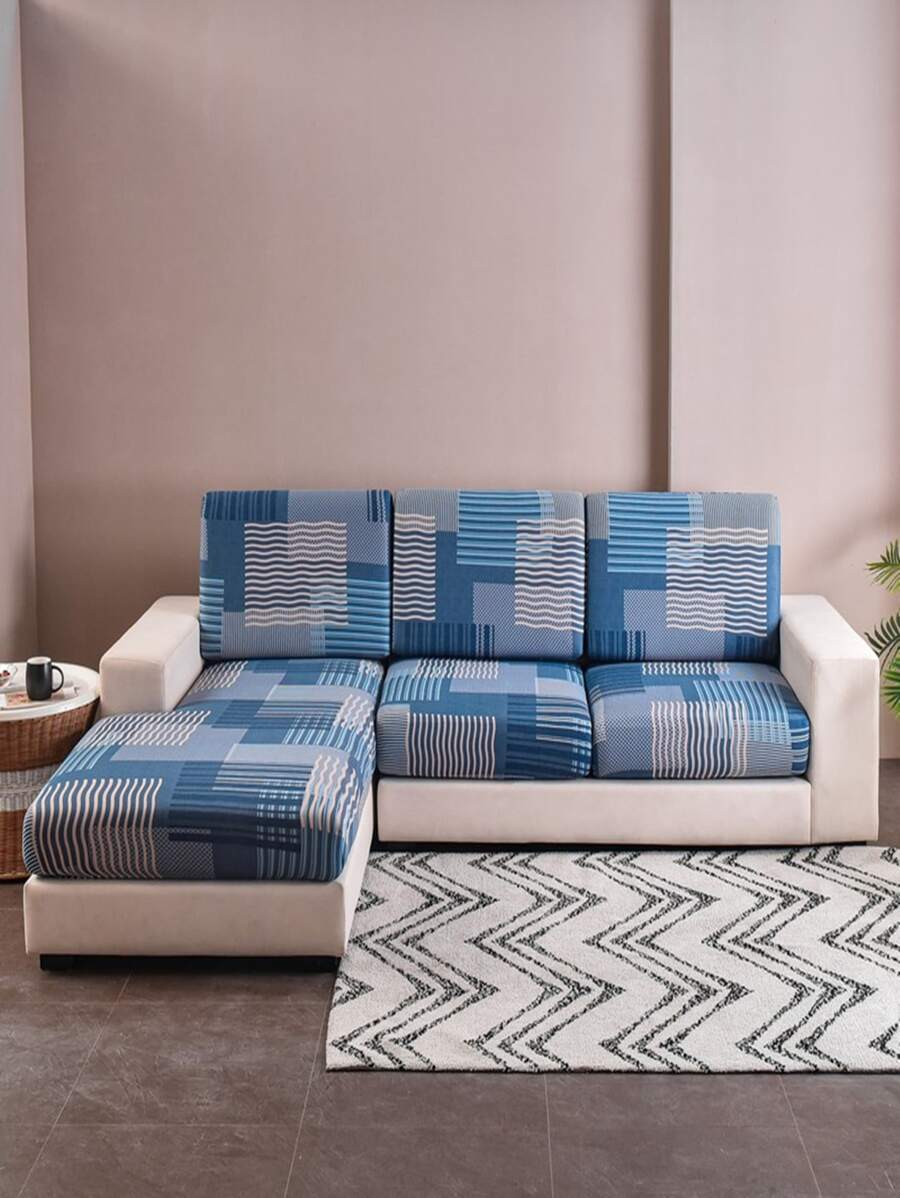 1 Tấm Bọc Sofa Họa Tiết Hình Học, Polyester Hiện Đại Co Giãn Bọc Ghế Sofa Cho Gia Đình - Nhiều màu - Xem 1