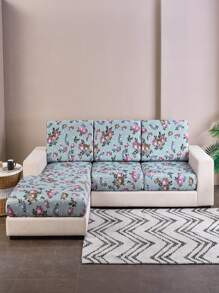 1入組花卉圖案彈性沙發坐墊滌綸沙發墊套 - 彩色 - 查看 1