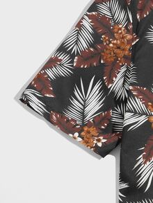 Manfinity Men Tropical Print Shirt & Drawstring Waist Shorts - Multicolor - View 5