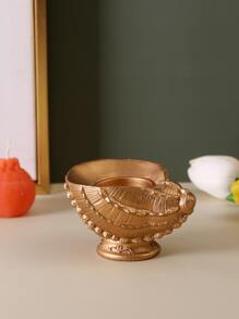 1pc Polyresin Candle Stand, Creative Conch Design Candle Holder For Home - Gold - View 3