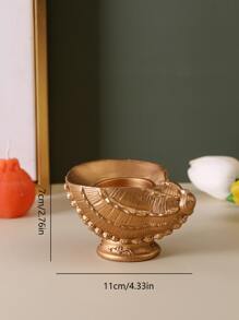 1pc Polyresin Candle Stand, Creative Conch Design Candle Holder For Home - Gold - View 4