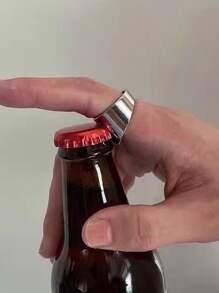 Minimalist Bottle Opener Ring - Silver - View 1