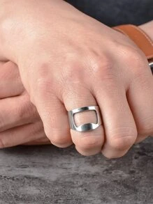 Minimalist Bottle Opener Ring - Silver - View 2