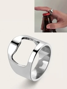 Minimalist Bottle Opener Ring - Silver - View 3