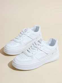 Zapatillas de skate con diseño de ojal con cordón delantero - Blanco - Ver 4