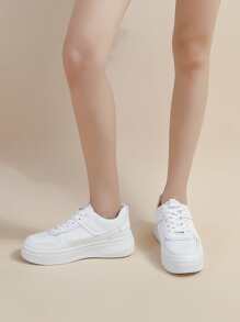 Zapatillas de skate con diseño de ojal con cordón delantero - Blanco - Ver 2