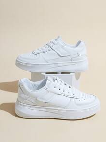Zapatillas de skate con diseño de ojal con cordón delantero - Blanco - Ver 1