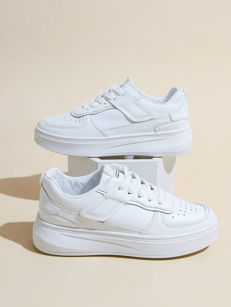 Zapatillas de skate con diseño de ojal con cordón delantero - Blanco - Ver 1