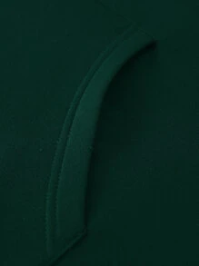 Manfinity Homme Lỏng lẻo Nam Áo hoodie ấm áp Với Đồ họa Khẩu hiệu , Túi kangaroo Và Dây rút - Màu xanh lá cây đậm - Xem 3