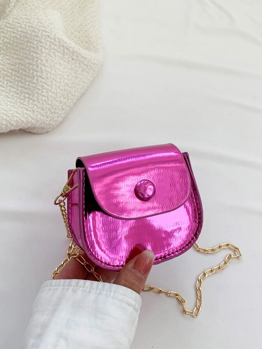 Mini Saddle Bag Metallic Funky Chain Strap